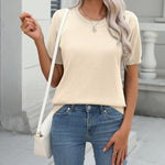 Zeagoo Womens Summer Short Sleeve Tops Pullover Sweaters