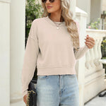 Zeagoo Womens 2024 Fall Crewneck Cropped Sweater