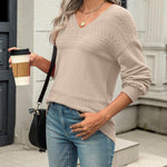 Zeagoo Womens Sweaters Casual Long Sleeve Ribbed Knit Pullover
