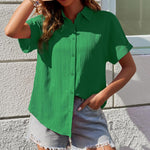 Zeagoo Womens Button Down Shirts Casual Short Sleeve Shirt