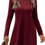 Zeagoo Women's Knitted Dress Long-Sleeve Elegant Dresses (DE Only)