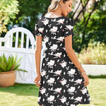Zeagoo Womens Floral Pleated Button Down Petal Mini Dress