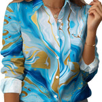 Zeagoo Womens Button Down Shirt Long Sleeve Blouse Business Work Tops Dressy Casual Floral Printed Outfits with Pocket