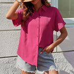 Zeagoo Womens Button Down Shirts Casual Short Sleeve Shirt