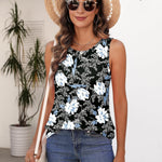 Zeagoo Women's Tank Tops Crew Neck Sleeveless Floral Tops