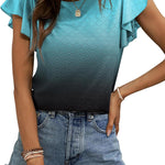 Zeagoo Womens Summer Tops Crewneck Short Sleeve Shirts Casual Basic Ruffle T Shirt Fashion Cute Blouse 2024