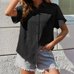 Zeagoo Womens Button Down Shirts Casual Short Sleeve Shirt