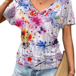 Zeagoo Women's Short Sleeve Shirts V Neck Blouse