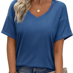 Zeagoo Womens Summer Tops Short Sleeve Casual Shirts Floral Tee