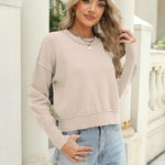 Zeagoo Womens 2024 Fall Crewneck Cropped Sweater