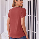 Zeagoo Womens Tops Petal Short Sleeve Summer Casual Shirts