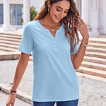 Zeagoo Womens Casual Short Sleeve V Neck Shirts