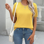 Zeagoo Womens Summer Short Sleeve Tops Pullover Sweaters