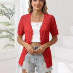 Zeagoo Women's Short Sleeve Cardigan V-Neck Button up Sweater