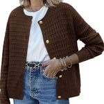 Zeagoo Women's Knit Cardigan Long Sleeve Open Front Cropped Jackets