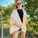Zeagoo Womens 2024 Lightweight Crochet Cardigan Sweaters Open Front 3/4 Sleeve Knit Kimono Summer Boho Cover Up