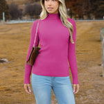 Zeagoo Women's Turtleneck Sweaters Fitted Long Sleeve Shirts