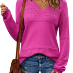 Zeagoo Womens Sweaters Casual Long Sleeve Ribbed Knit Pullover