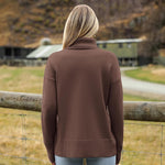 Zeagoo Women's Turtleneck Sweater Fall Winter Chunky Knitted Pullover