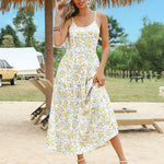 Zeagoo Womens Long Dress Adjustable Strap Floral Casual Dress