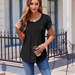 Zeagoo Womens Tops Petal Short Sleeve Summer Casual Shirts