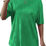 Zeagoo Womens Oversized T-Shirt Summer Casual Tops Short Sleeve Textured Shirts Fashion Loose Fit Tee Tops 2024