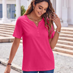 Zeagoo Womens Casual Short Sleeve V Neck Shirts