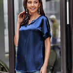 Satin Silk Blouse Tops - Zeagoo (Us Only)