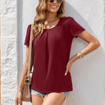 Zeagoo Women's Summer Elegant Crew Neck Floral Shirt (DE Only)
