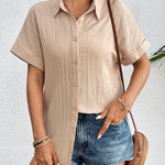 Zeagoo Womens Button Down Shirts Casual Short Sleeve Shirt