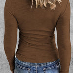 Zeagoo Womens Long Sleeve Stretch Crewneck Ribbed T-Shirt