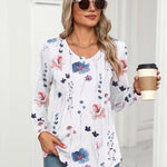Zeagoo Women'S Puff Long Sleeve Shirts Pleated V Neck Tunic Tops