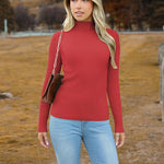 Zeagoo Women's Turtleneck Sweaters Fitted Long Sleeve Shirts