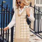 Zeagoo Women's Oversized Sweater Vest Dress V Neck Knit Pullover