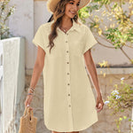 Zeagoo Womens Button Down Shirt Dress Cotton Linen Dress