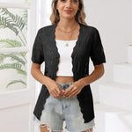Zeagoo Women's Short Sleeve Cardigan V-Neck Button up Sweater