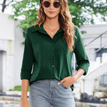 Zeagoo Womens Button Down Shirt Long Sleeve Classic-Fit Shirts
