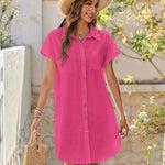 Zeagoo Womens Button Down Shirt Dress Cotton Linen Dress