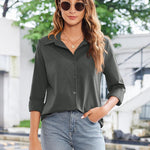 Zeagoo Womens Button Down Shirt Long Sleeve Classic-Fit Shirts