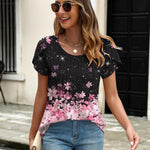 Zeagoo Womens Tops Petal Short Sleeve Summer Casual Shirts