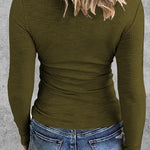 Zeagoo Womens Long Sleeve Stretch Crewneck Ribbed T-Shirt