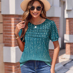 Zeagoo Womens Short Sleeve Tops Floral Boho Shirts