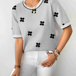 Zeagoo Womens Sweaters Short Sleeve Top
