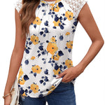 Zeagoo Women's Lace Cap Sleeve Tops Pleated Tank Tops