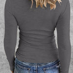 Zeagoo Womens Long Sleeve Stretch Crewneck Ribbed T-Shirt