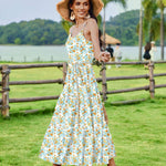 Zeagoo Womens Long Dress Adjustable Strap Floral Casual Dress