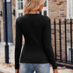 Zeagoo Womens Long Sleeve T Shirts V-Neck Slim Fitted Knit Top