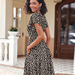 Zeagoo Womens Casual Swing Floral Ruffle Short Sleeve Sundresses