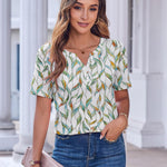 Zeagoo Womens Casual Short Sleeve V Neck Shirts
