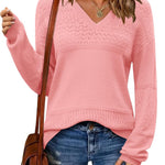 Zeagoo Womens Sweaters Casual Long Sleeve Ribbed Knit Pullover